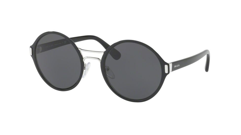 Prada PR57TS Progressive Prescription Sunglasses, 54mm, Black/Silver, PR57TS-GAQ5S0-54-PRO