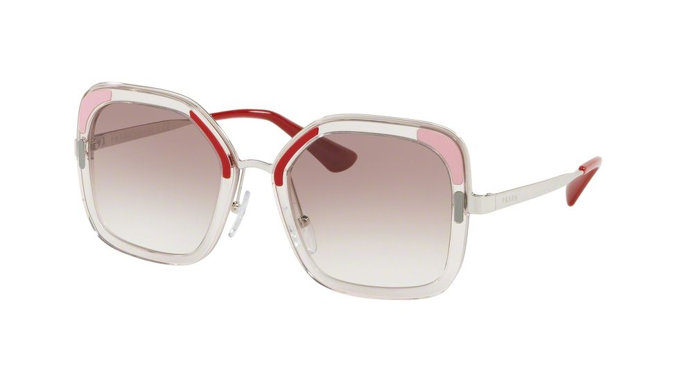 Prada PR57US Prescription Sunglasses, 54mm, Transparent Brown, PR57US-LOH1L0-54-SV
