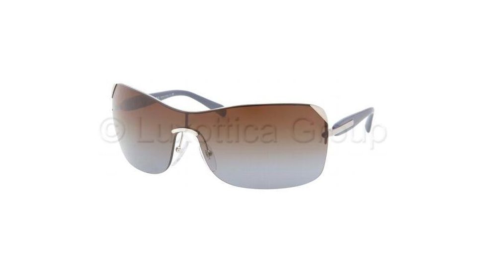 Prada PR59OS Sunglasses 1BC0A4-0139 - Silver Frame, Brown Gradeint Lenses