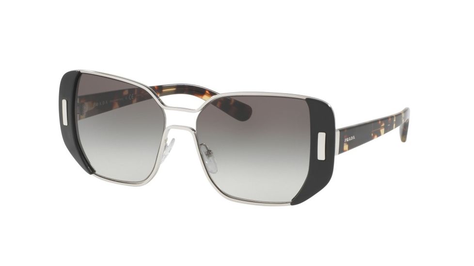 Prada PR59SS Sunglasses 1AB0A7-54 - Silver / Black Frame, Grey Gradient Lenses