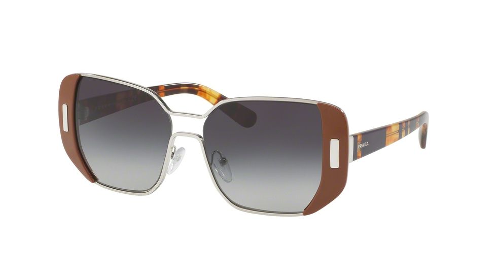 Prada PR59SS Progressive Prescription Sunglasses PR59SS-USA5D1-54 - Lens Diameter 54 mm, Frame Color Silver/brown