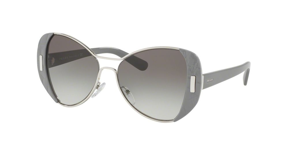 Prada PR60SS Single Vision Prescription Sunglasses PR60SS-UR90A7-55 - Lens Diameter 55 mm, Frame Color Silver/Grey