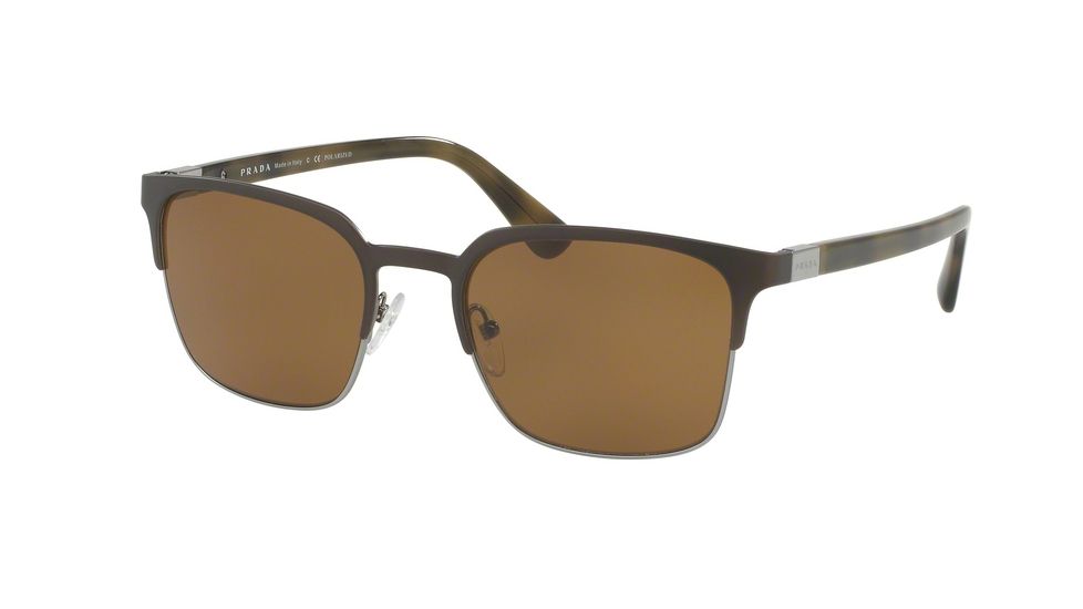 Prada PR61SS Single Vision Prescription Sunglasses PR61SS-U6C5Y1-55 - Lens Diameter 55 mm, Frame Color Grey/gunmetal