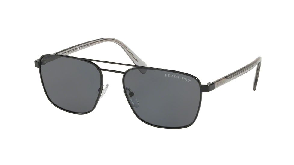 Prada PR61US Sunglasses 1AB5Z1-59 - Black Frame, Polar Grey Lenses