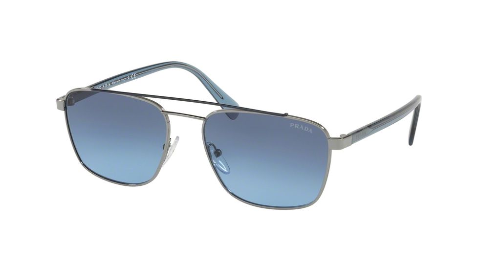 Prada PR61US Sunglasses SWW251-59 - Blue/Silver Frame, Blue Gradient Grey Lenses