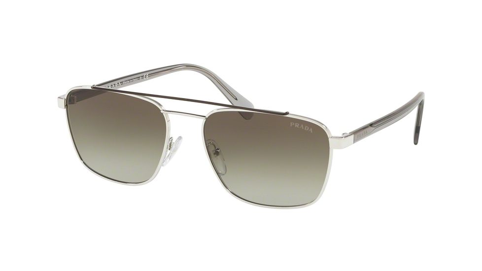 Prada PR61US Sunglasses Y7B5O2-59 - Brown / Silver Frame, Green Gradient Lenses
