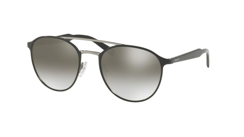 Prada PR62TS Sunglasses 1AB4S1-54 - Black Gunmetal Frame, Gradient Grey Mirror Silver Lenses