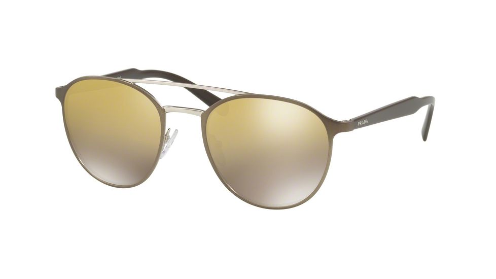 Prada PR62TS Sunglasses VIX6O0-54 - Matte Light Brown/silver Frame, Lt Brown Mirror Gold Gradient Lenses