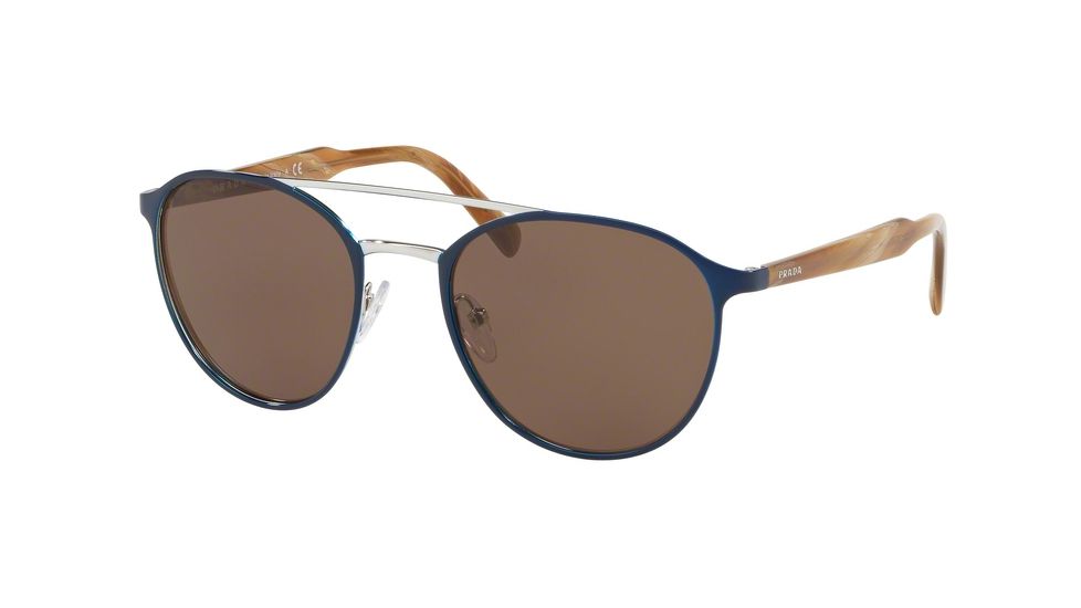 Prada PR62TS Sunglasses KI88C1-54 - Blue/Silver Frame, Brown Lenses