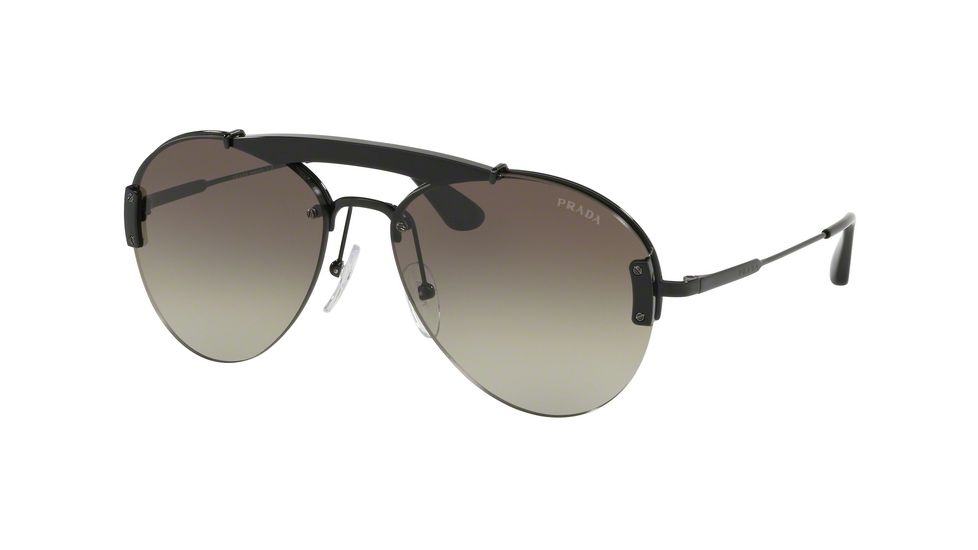 Prada PR62US Sunglasses 1AB5O2-32 - Black Frame, Green Gradient Lenses