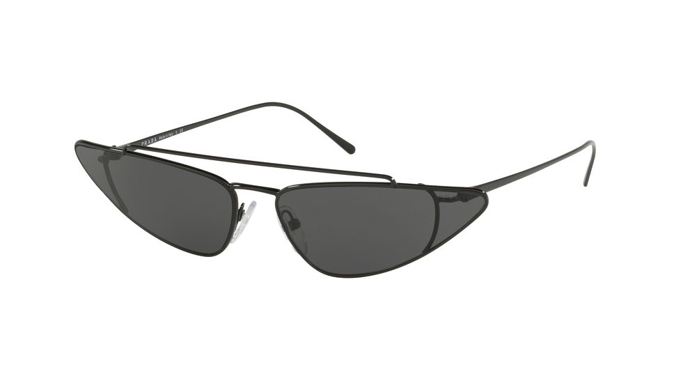 Prada PR63US Sunglasses 1AB5S0-68 - Black Frame, Grey Lenses