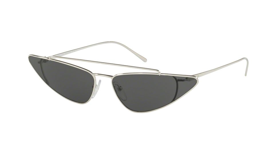 Prada PR63US Sunglasses 1BC5S0-68 - Silver Frame, Grey Lenses