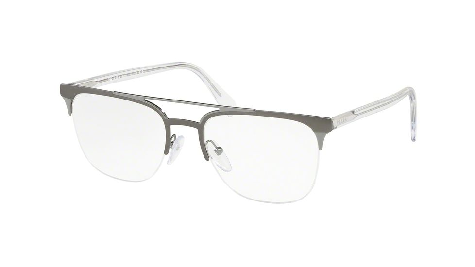 Prada PR63UV Prescription Eyeglasses, 54mm, Matte Grey/gunmetal, PR63UV-LGF1O1-54-SV