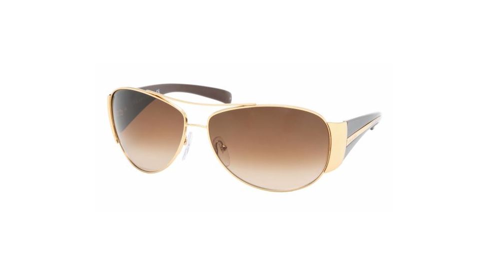 Prada PR64IS #5AK6S1 - Shiny Gold Frame, Brown Gradient Lenses