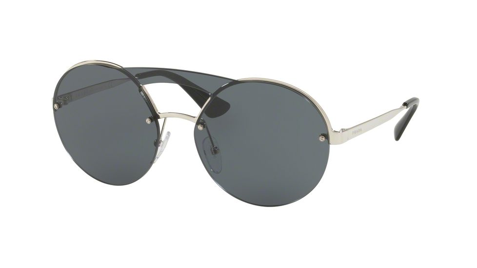 Prada PR65TS Single Vision Prescription Sunglasses PR65TS-1BC5S0-36 - Lens Diameter 136 mm, Lens Diameter 36 mm, Frame Color Silver