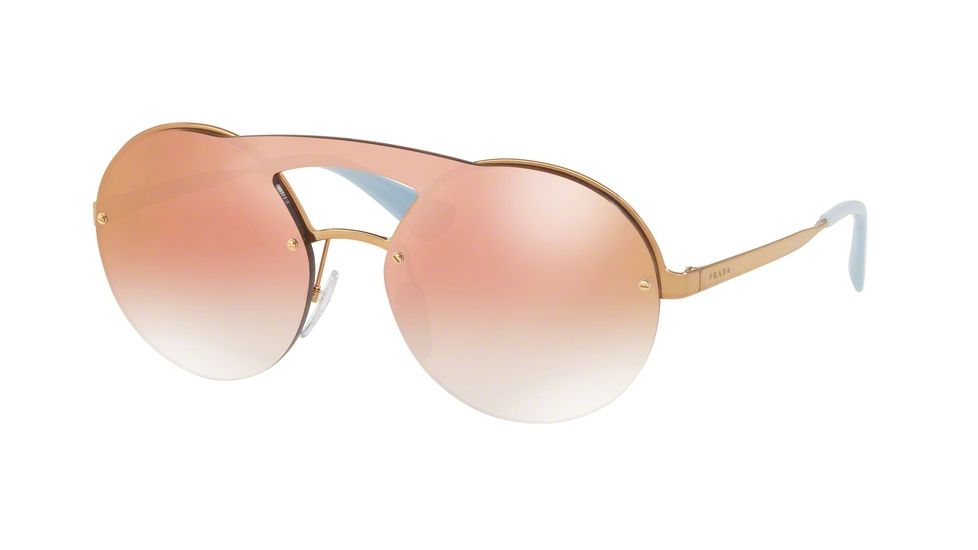 Prada PR65TS Single Vision Prescription Sunglasses PR65TS-7OEAD2-36 - Lens Diameter 136 mm, Lens Diameter 36 mm, Frame Color Antique Gold