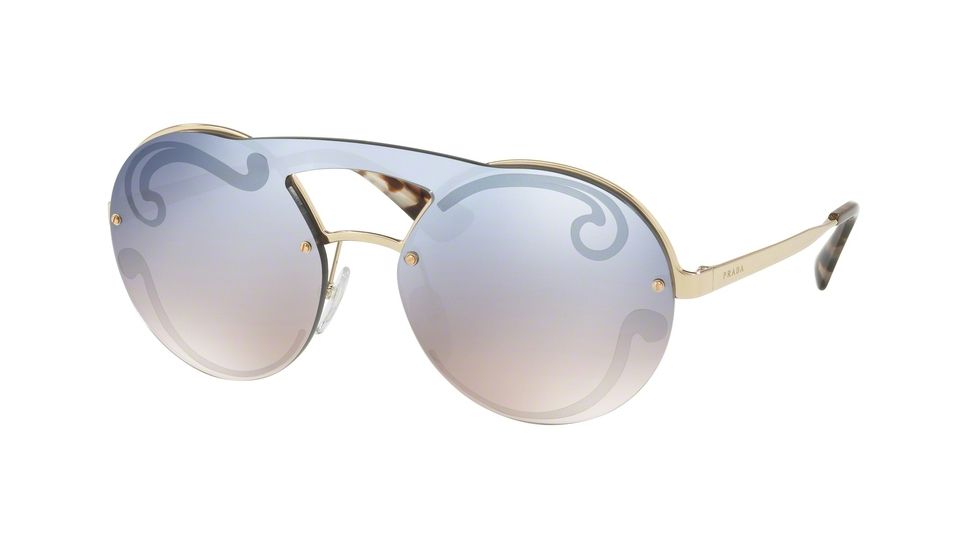Prada PR65TS Single Vision Prescription Sunglasses PR65TS-ZVN0D0-36 - Lens Diameter 136 mm, Lens Diameter 36 mm, Frame Color Pale Gold