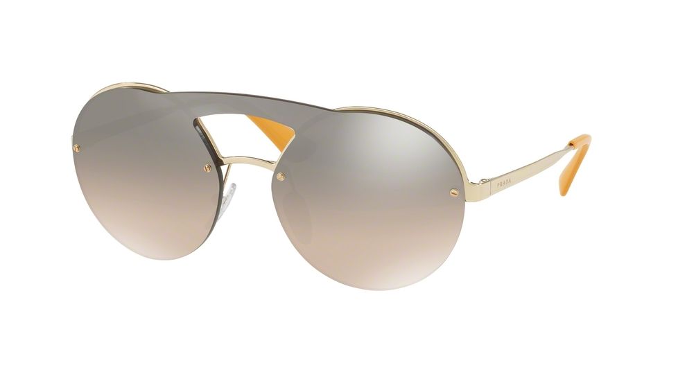 Prada PR65TS Single Vision Prescription Sunglasses PR65TS-ZVN4P0-36 - Lens Diameter 136 mm, Lens Diameter 36 mm, Frame Color Pale Gold