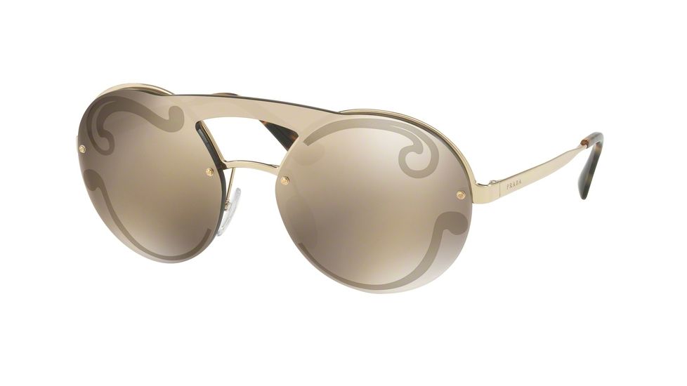 Prada PR65TS Single Vision Prescription Sunglasses PR65TS-ZVNODW-36 - Lens Diameter 136 mm, Lens Diameter 36 mm, Frame Color Pale Gold