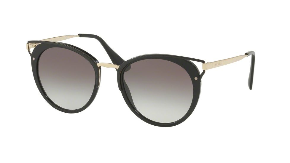 Prada PR66TS Single Vision Prescription Sunglasses PR66TS-1AB0A7-54 - Lens Diameter 54 mm, Frame Color Black