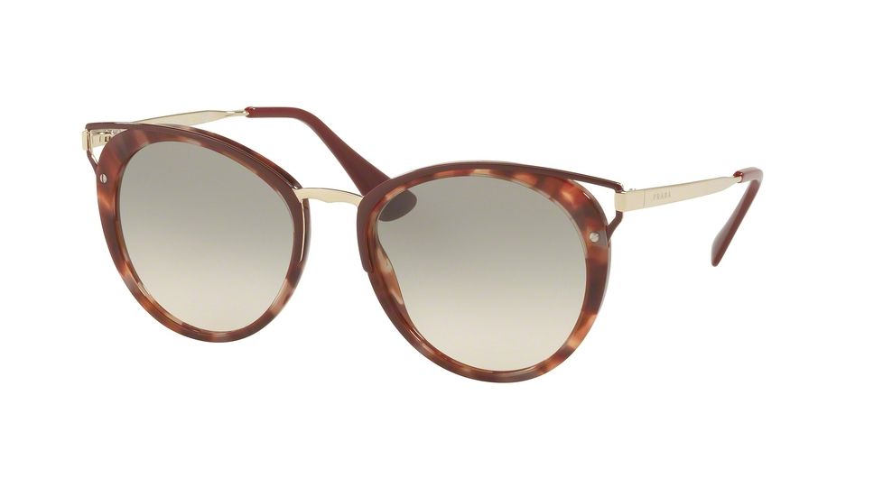 Prada PR66TSF Single Vision Prescription Sunglasses PR66TSF-UE03H2-54 - Lens Diameter 54 mm, Frame Color Pink Havana
