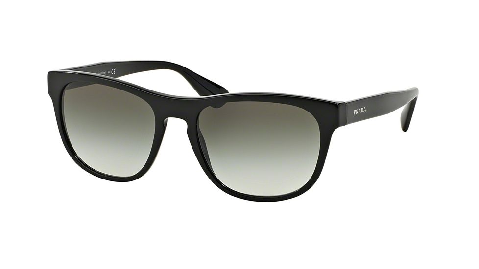 PRADA LOGO PR14RS Single Vision Prescription Sunglasses PR14RS-1AB0A7-57 - Lens Diameter 57 mm, Frame Color Black