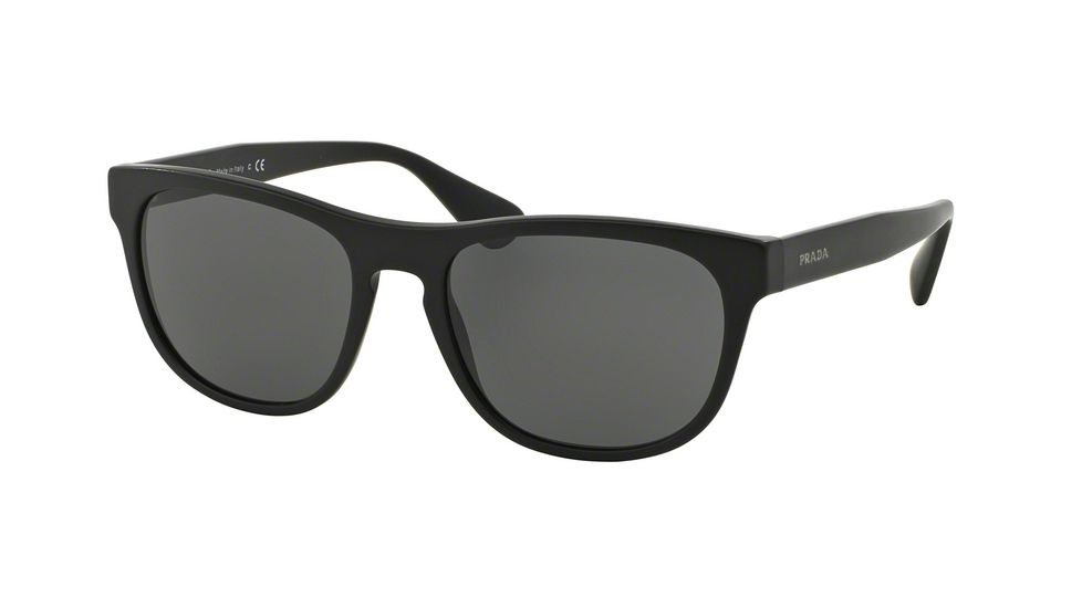 PRADA LOGO PR14RS Single Vision Prescription Sunglasses PR14RS-1BO1A1-57 - Lens Diameter 57 mm, Frame Color Matte Black