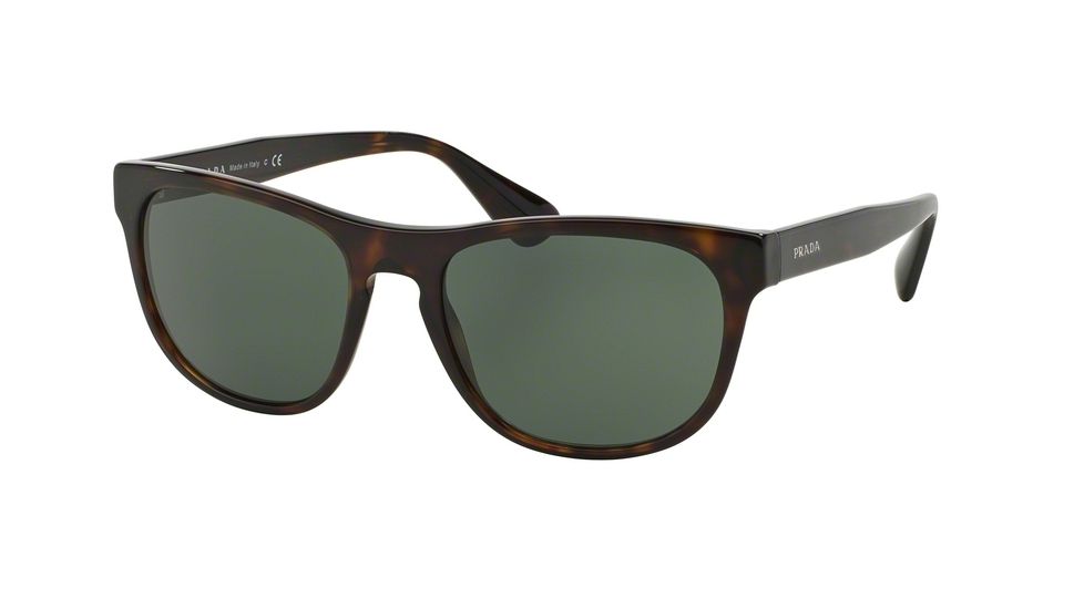 PRADA LOGO PR14RS Single Vision Prescription Sunglasses PR14RS-2AU3O1-57 - Lens Diameter 57 mm, Frame Color Havana