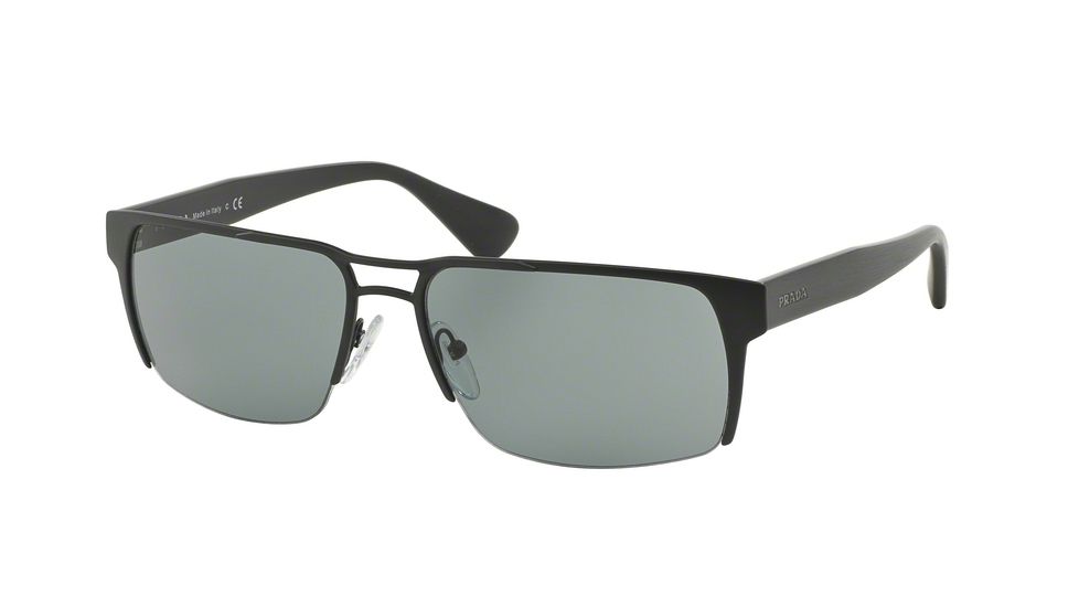PRADA LOGO PR52RS Sunglasses TKM3C2-60 - Matte Grey Frame, Dark Grey Lenses