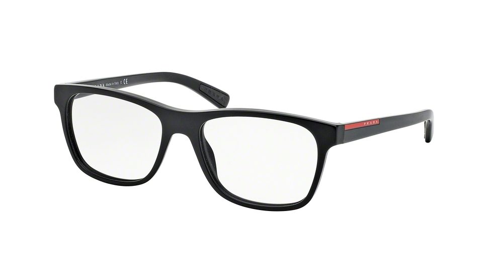 Prada PS01FV Progressive Prescription Eyeglasses 1BO1O1-55 - Matte Black Frame