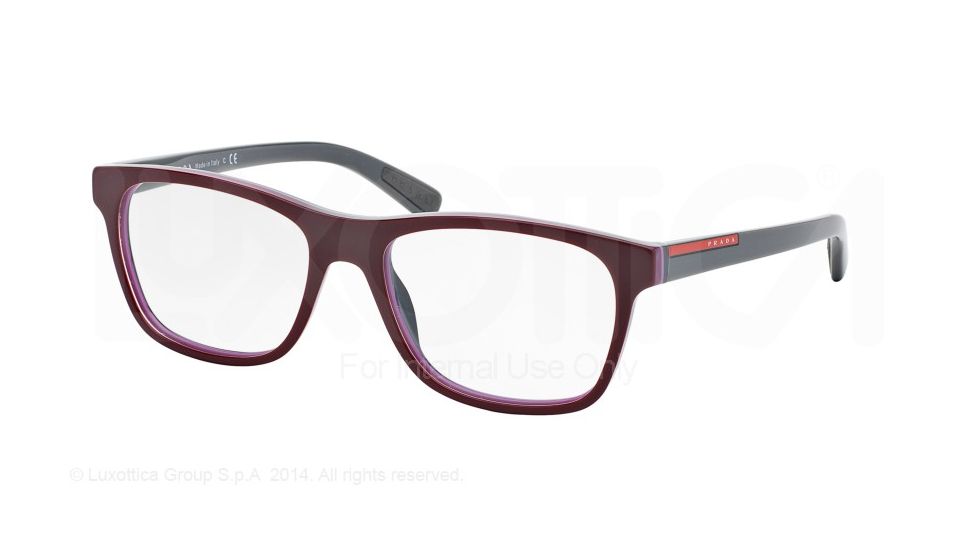 Prada PS01FV Progressive Prescription Eyeglasses TIP1O1-53 - Top Bordx/fuxia/grey Frame
