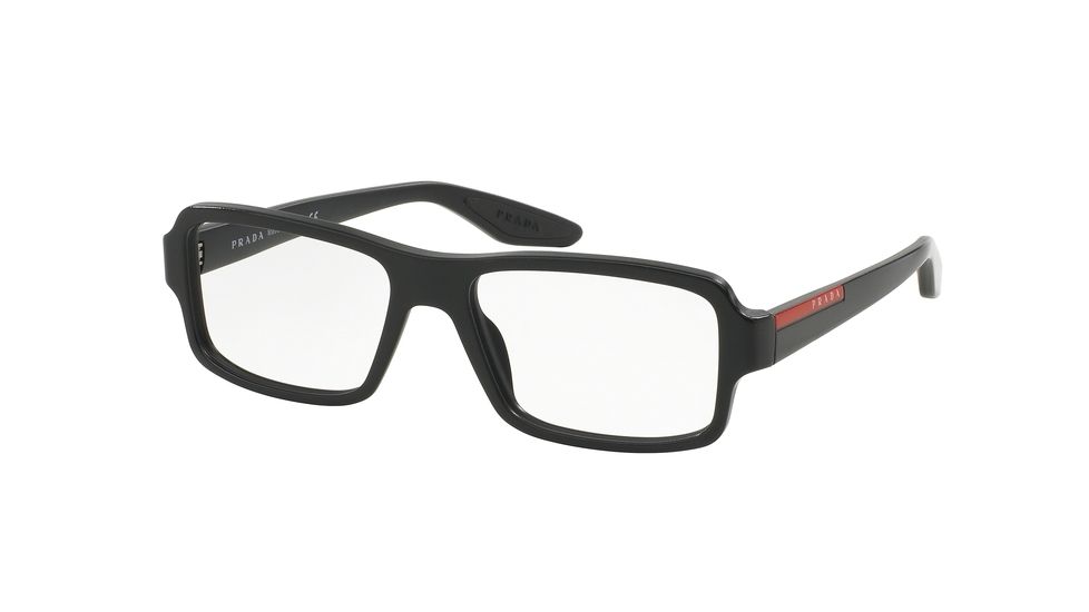 Prada PS01GV Single Vision Prescription Eyeglasses 1AB1O1-53 - Black Frame