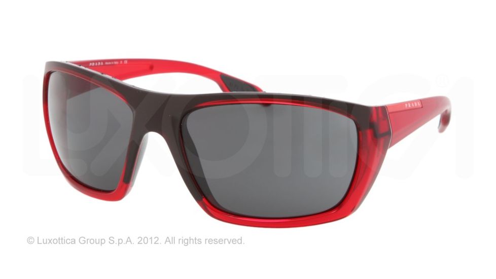 Prada PS01OS Single Vision Prescription Sunglasses PS01OS-MAP1A1-61 - Lens Diameter 61 mm, Frame Color Bordeaux Demi Shiny Grad