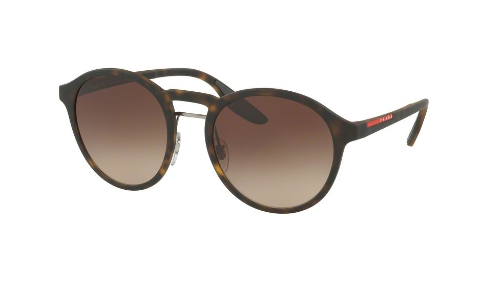 Prada PS01SS Sunglasses U616S1-53 - Havana Rubber Frame, Brown Gradient Lenses