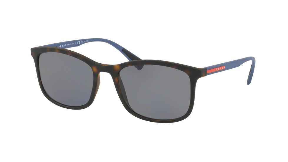 Prada PS01TS Sunglasses U61144-56 - Havana Rubber Frame, Polar Grey Lenses