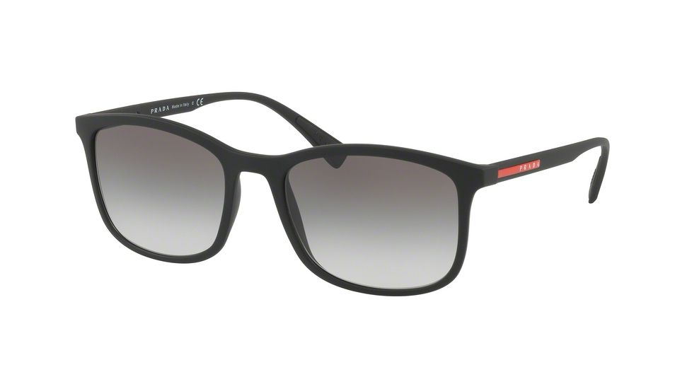 Prada PS01TSF Progressive Prescription Sunglasses, 57mm, Black Rubber, PS01TSF-DG00A7-57-PRO