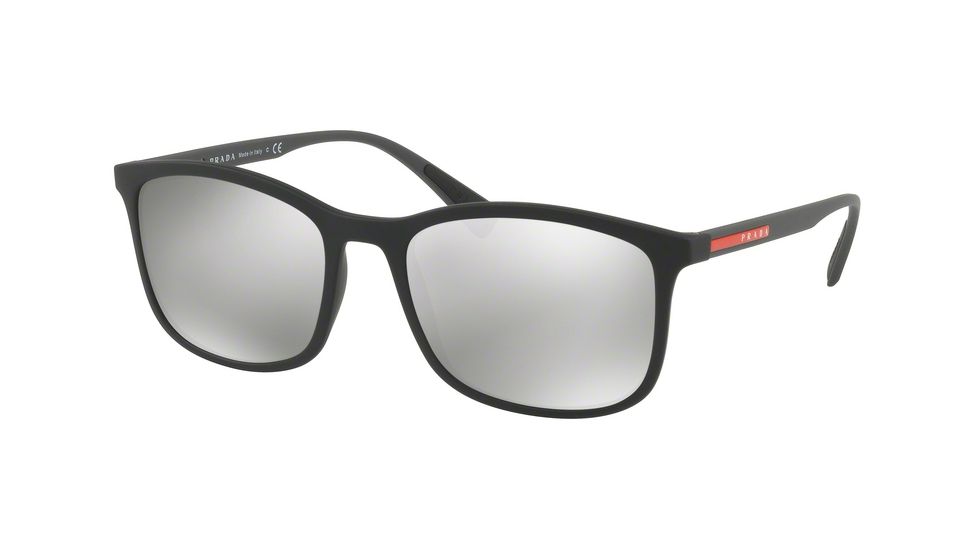 Prada PS01TSF Progressive Prescription Sunglasses PS01TSF-DG02B0-57 - Lens Diameter 57 mm, Frame Color Black Rubber