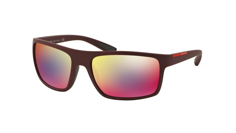 Prada PS02QS Progressive Prescription Sunglasses PS02QS-UAV9Q1-62 - Lens Diameter 62 mm, Frame Color Shot Bordeaux Rubber