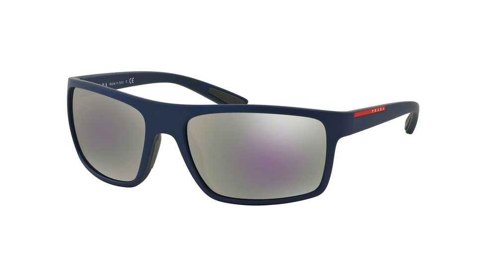 Prada PS02QS Progressive Prescription Sunglasses PS02QS-UAX2E2-62 - Lens Diameter 62 mm, Frame Color Shot Blue Rubber
