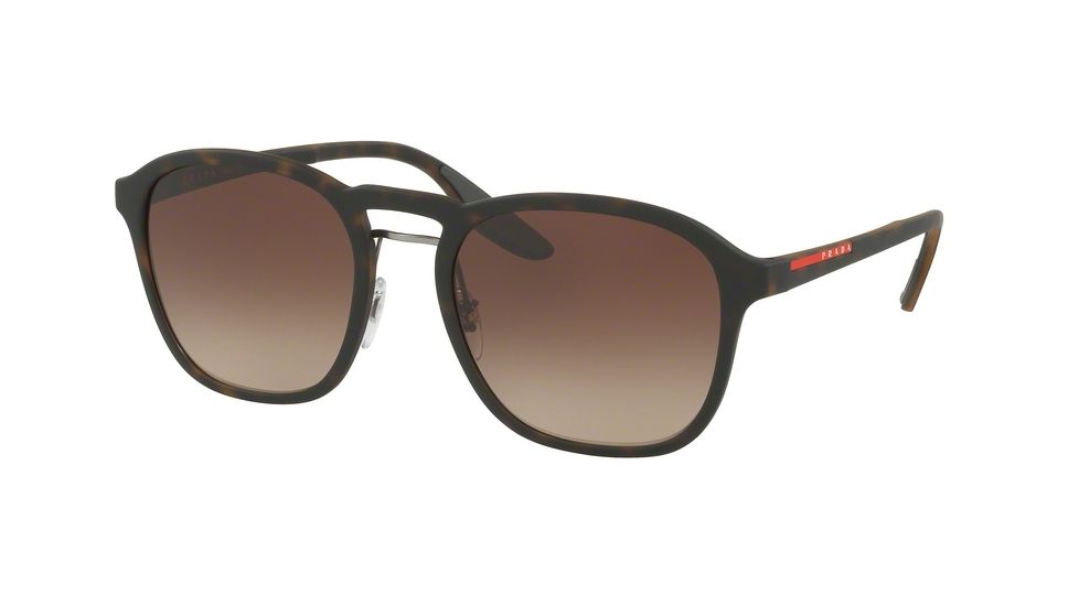 Prada PS02SS Progressive Prescription Sunglasses PS02SS-U616S1-55 - Lens Diameter 55 mm, Frame Color Havana Rubber