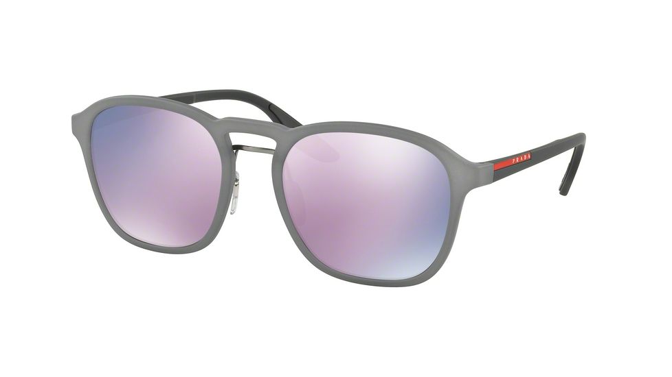 Prada PS02SS Progressive Prescription Sunglasses PS02SS-VHD5T0-55 - Lens Diameter 55 mm, Frame Color Opal Grey Rubber