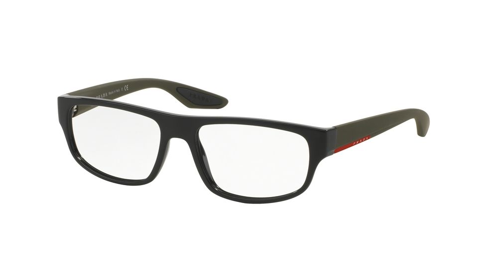 Prada PS03GV Single Vision Prescription Eyeglasses 1AB1O1-53 - Black Frame