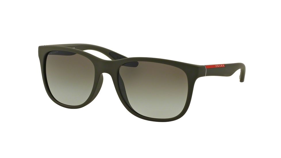 Prada PS03OS Prescription Sunglasses PS03OS-UBW4M1-55 - Lens Diameter 55 mm, Frame Color Green Rubber