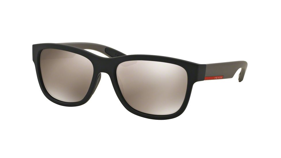 Prada PS03QSF Progressive Prescription Sunglasses, 59mm, Black Rubber, PS03QSF-DG01C0-59-PRO