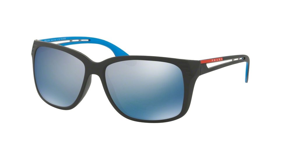 Prada PS03TS Sunglasses 1BO2E0-59 - Matte Black Frame, Polar Dark Grey Mirror Water Lenses
