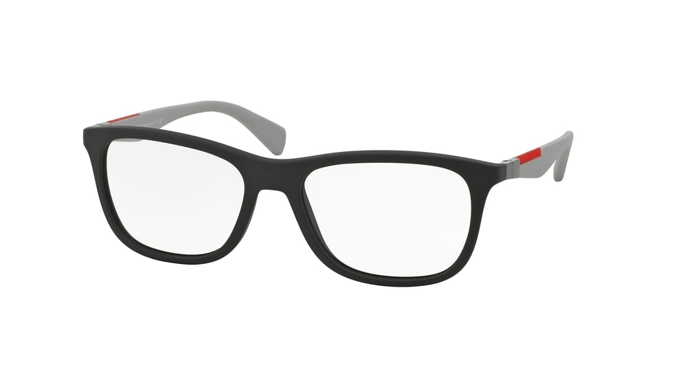 Prada PS04FV Progressive Prescription Eyeglasses TFZ1O1-55 - Grey Rubber Frame