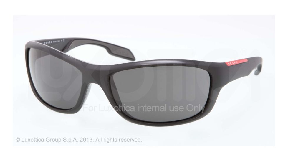 Prada PS04NS Progressive Prescription Sunglasses PS04NS-1BO1A1-65 - Lens Diameter 65 mm, Frame Color Matte Black+black Rubb.