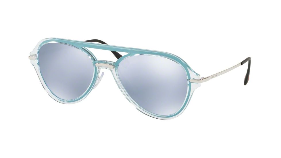 Prada PS04TS Sunglasses 0P85Q0-57 - Azure Frame, Blue Mirror White Lenses