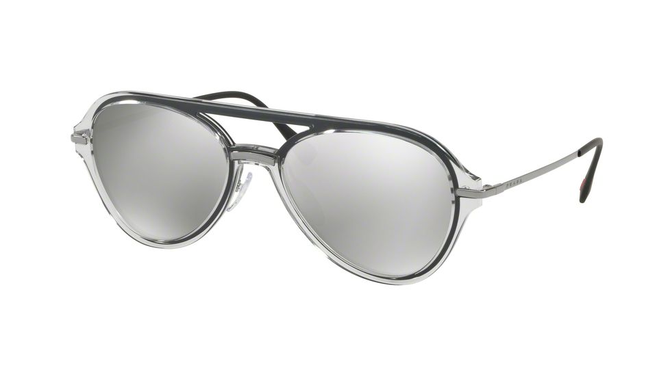 Prada PS04TS Sunglasses MQG2B0-57 - Grey Frame, Light Grey Mirror Silver Lenses