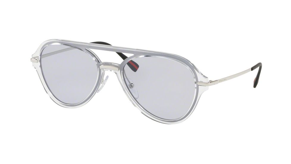 Prada PS04TS Sunglasses SQK3F2-57 - Crystal Frame, Lilac Lenses
